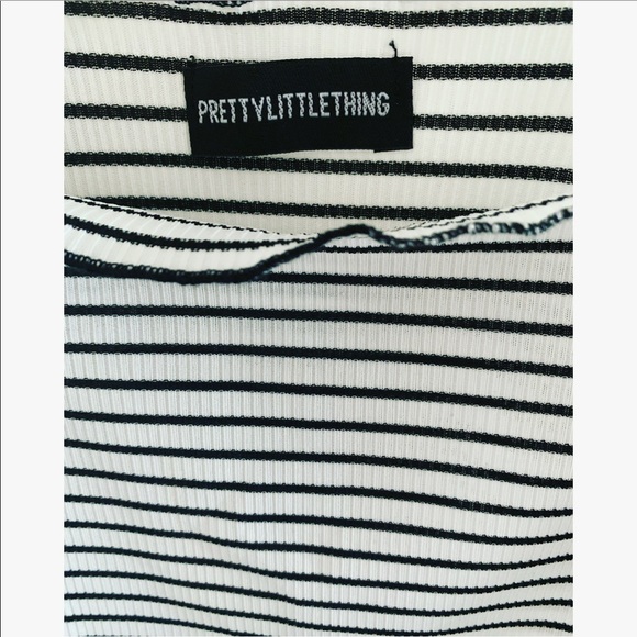 2/$20 PLT Black and White Striped Bodysuit - Picture 5 of 6